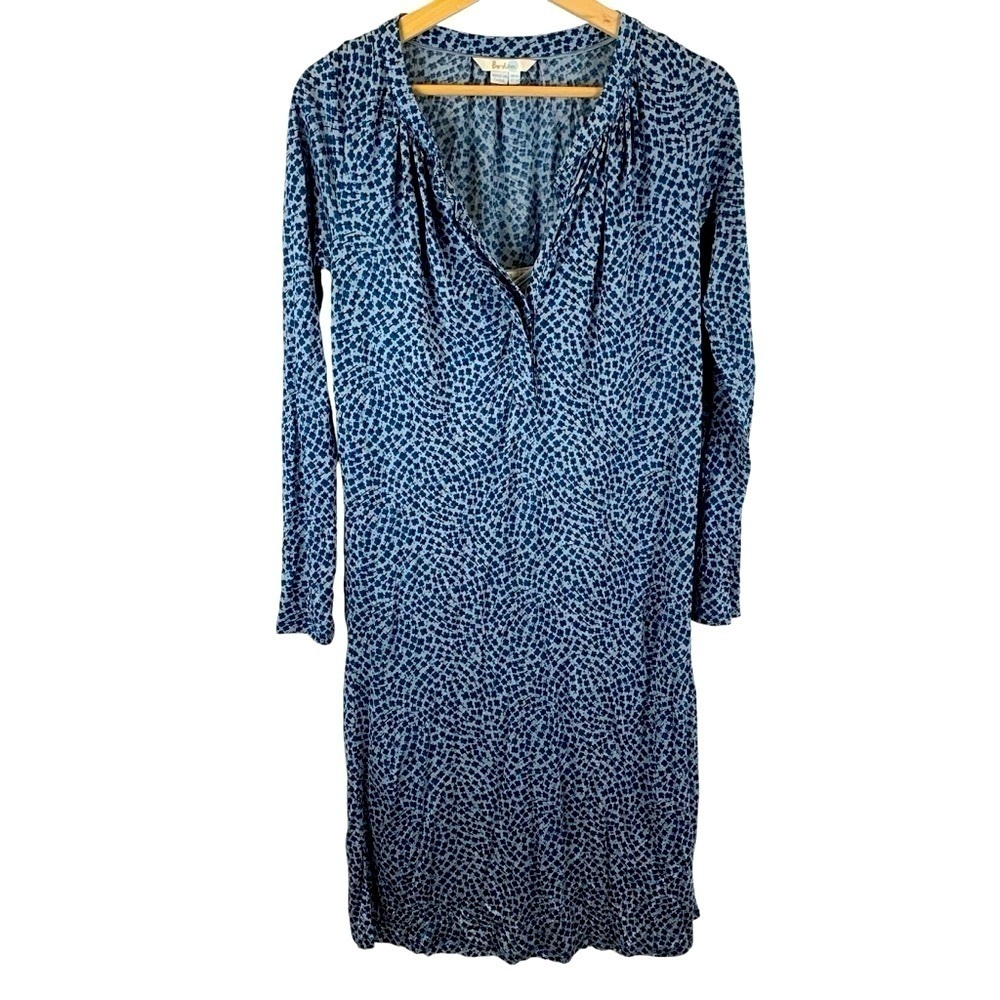 Boden US 2R Audrey Blue Floral Long Sleeve Dress